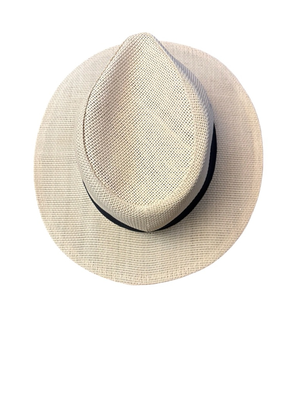 Classic Straw Panama Hat with Black Band